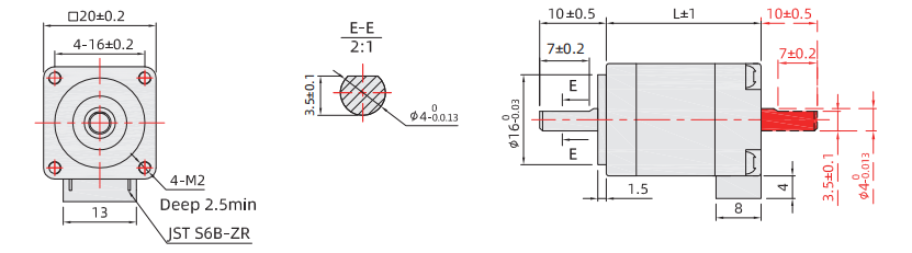 20mm步進(jìn)電機尺寸圖